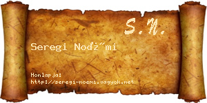 Seregi Noémi névjegykártya